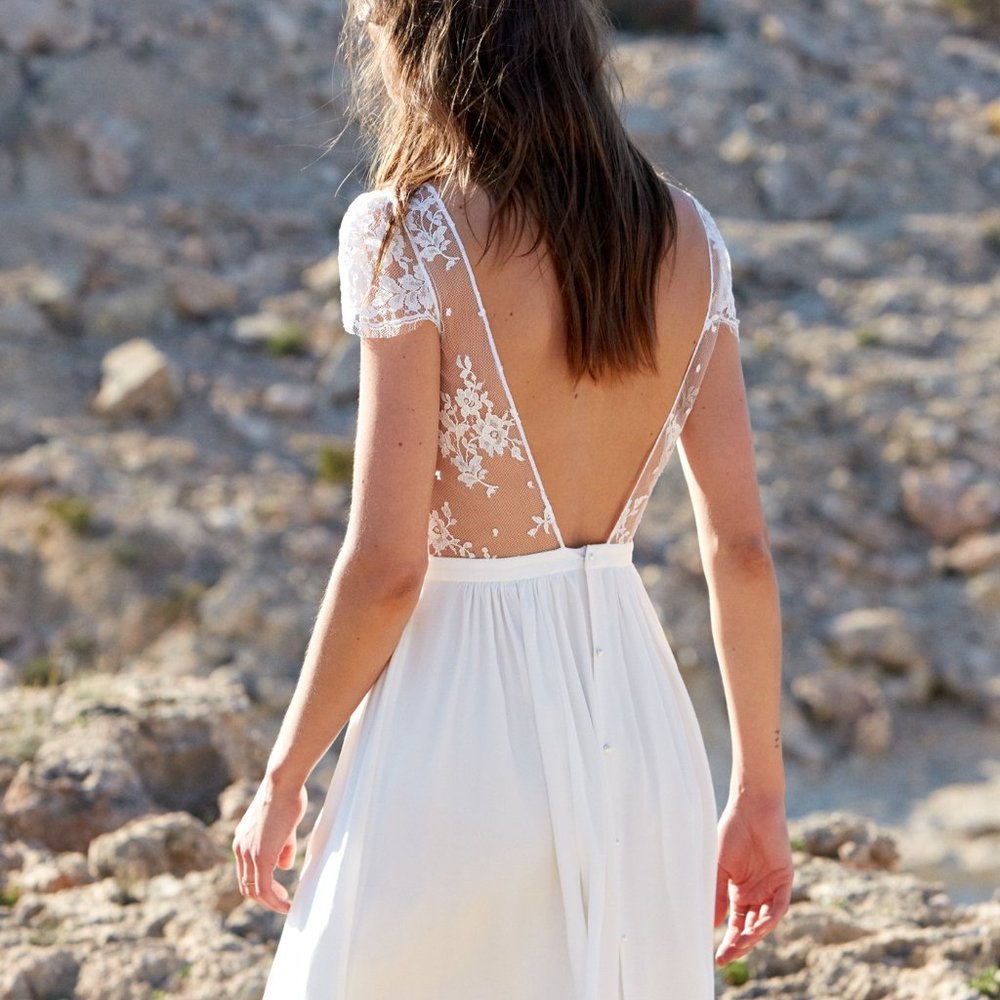 Sezane White Wedding Dress Size 36 US 4 NWT